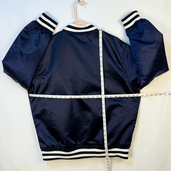 H&M Cleveland Blue Varsity Bomber Jacket with Red C Patch ~ Like New Excellent - Picture 4 of 9